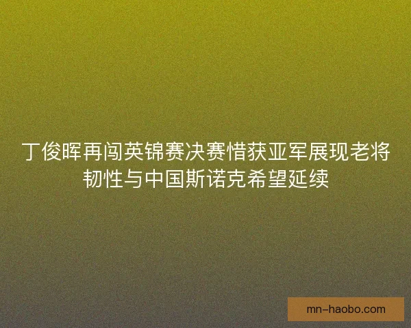 丁俊晖再闯英锦赛决赛惜获亚军展现老将韧性与中国斯诺克希望延续