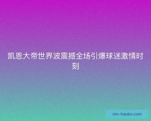 凯恩大帝世界波震撼全场引爆球迷激情时刻